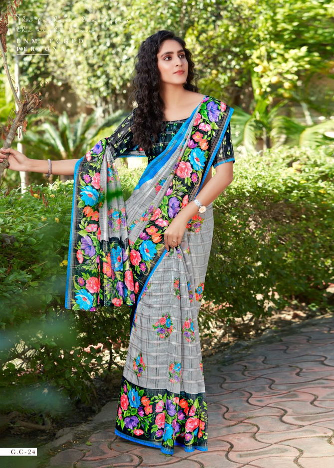 Shreyans Gaza Cheks 2 Regular Wear Wholesale Printed Sarees